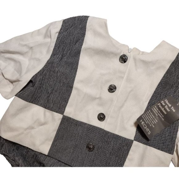 Taurus II Women's‎ Black and Ivory Jacket Dress with Attached Jacket Size Petite - Picture 1 of 5